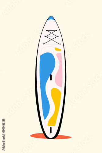 Modern Foldable Inflatable SUP Board Illustration