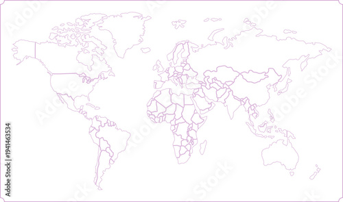 World Map Vector Detailed – Global Countries and Borders Map