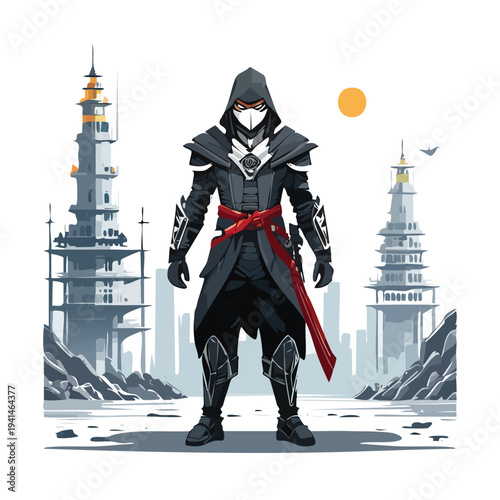 3d render of a man with a sword