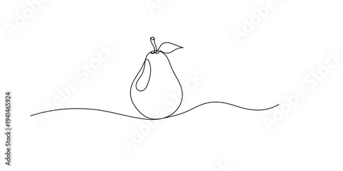 pear continuous line art. pear line art