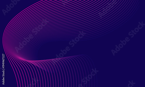 A purple curved line of light on a dark background 