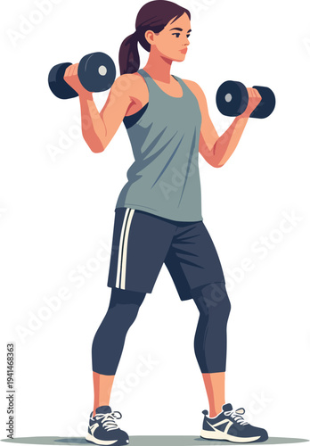 uomo o donna in palestra alzano pesi per esercizio fisico e muscoli  vettoriale 