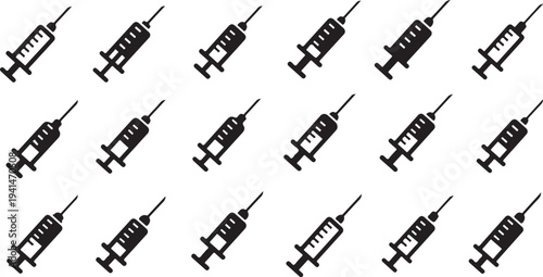 Medical syringes pattern on white background illustration design