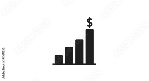 Rising graph with a dollar sign illustrating financial growth and success