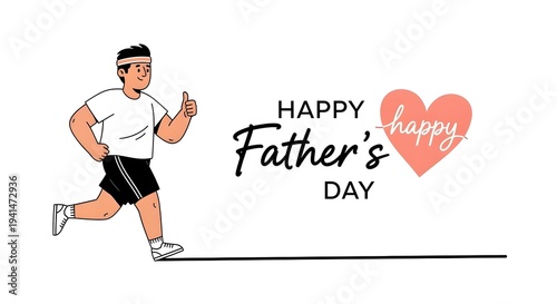 Happy father's day cartoon illustration