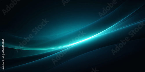 Abstract flowing turquoise light streams across a dark background, creating a sense of ethereal beauty and futuristic movement. Capturing the interplay of light and shadow.