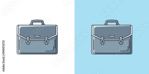 Sleek Flat Design Briefcase Icon Symbolizing Business, Finance, and Professionalism in Corporate and Office Settings