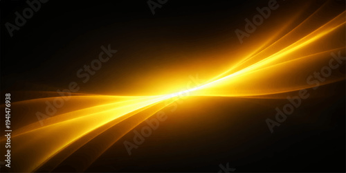 Abstract golden light streaks across a dark canvas, creating a sense of energy and flow, capturing attention with its radiant glow.
