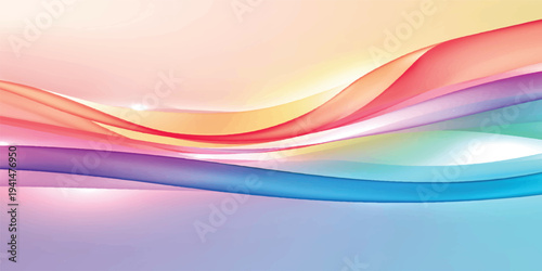 Abstract colorful waves flow in an artistic motion with blue and orange light curves to create a modern vector illustration wallpaper design for a stylish background concept