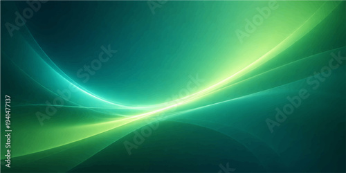 Abstract artistic abstract background evokes a sense of fluid movement and energy through its graceful curves and gradients of teal and green tones.