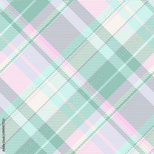 Tape vector tartan textile, bandanna seamless texture check. Page plaid fabric pattern background in light and pastel colors.