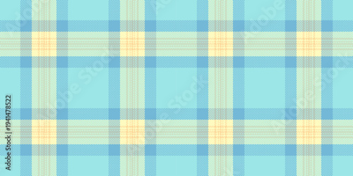 Random check pattern tartan, modern vector fabric seamless. Frame texture plaid textile background in cyan and light colors.