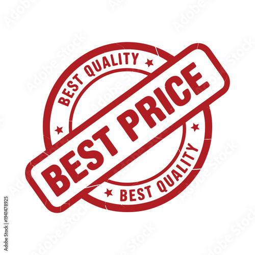 Best price best quality red grunge retro rubber stamp with stars isolated on transparent background vector illustration