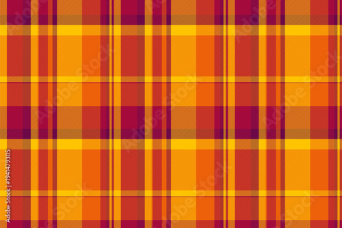 Marketing check texture background, sexual fabric vector tartan. Grand seamless pattern textile plaid in bright and golden poppy colors.