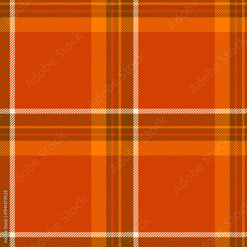 Us vector plaid pattern, tile textile seamless tartan. 1970s check background texture fabric in orange and bright colors.