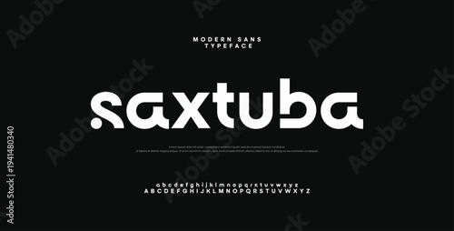 Sports modern urban alphabet font. Digital abstract futuristic, logo, music, sport, minimal technology typography. Simple numeric vector illustration
