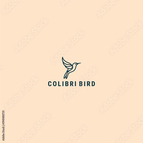 Colibri logo icon design template vector illustration