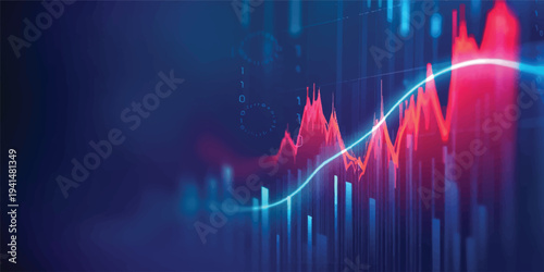 Abstract blue vector illustration of a digital medical heartbeat pulse wave on a monitor display showing an ECG cardiogram graph line for health technology and business frequency