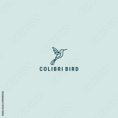 Colibri logo icon design template vector illustration