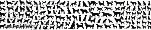 Vector set image silhouette of dog