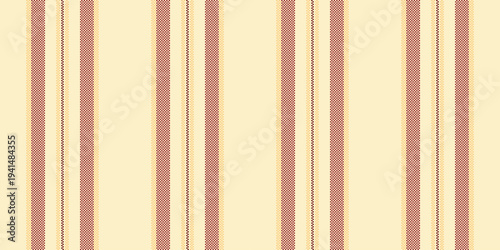 Cndustrial vertical fabric pattern, creation lines vector background. Wape textile texture stripe seamless in blanched almond and red colors.