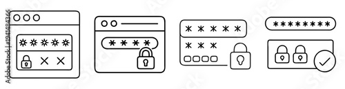 Depiction of password authentication processes in graphical user interface design