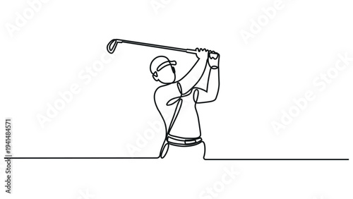 A golfer swings his club in a smooth motion