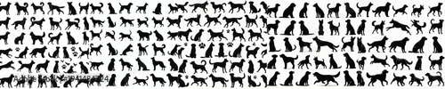 Vector set image silhouette of dog