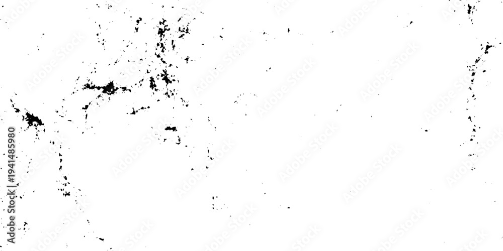 Fototapeta premium Minimalist grunge texture with scattered black ink splatters on a white background, abstract, high contrast, distressed aesthetic.