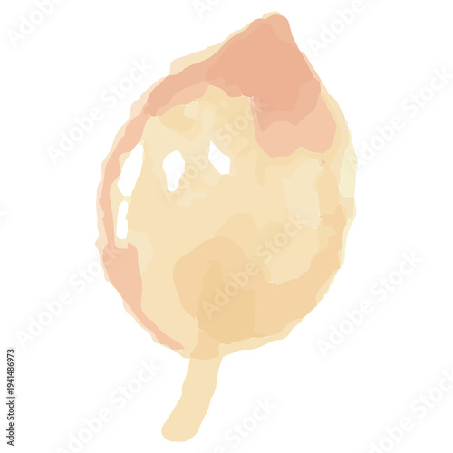 茶色の枯れ葉の水彩イラスト 11月の幼稚園・保育園向けやさしい挿絵シリーズ