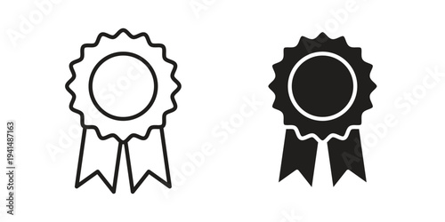 Badge icon simple outline style. Editable stroke EPS 10