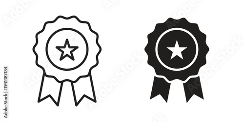 Badge icon simple outline style. Editable stroke EPS 10