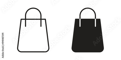 Bags Shopping icon simple outline style. Editable stroke EPS 10