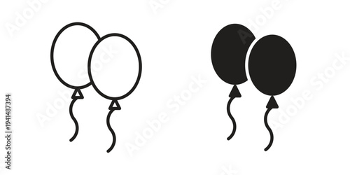 Balloons icon simple outline style. Editable stroke EPS 10