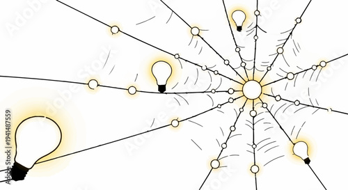 Bright ideas connected in a web of innovation and inspiration