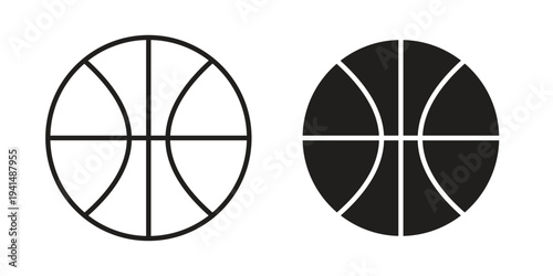 Basketball icon simple outline style. Editable stroke EPS 10
