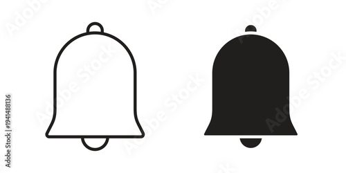 Bell icon simple outline style. Editable stroke EPS 10