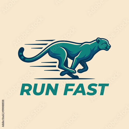 A powerful illustration of a cheetah in motion symbolizes speed and agility, with the phrase 'RUN FAST' emphasizing the energy and motivation of swift movement.