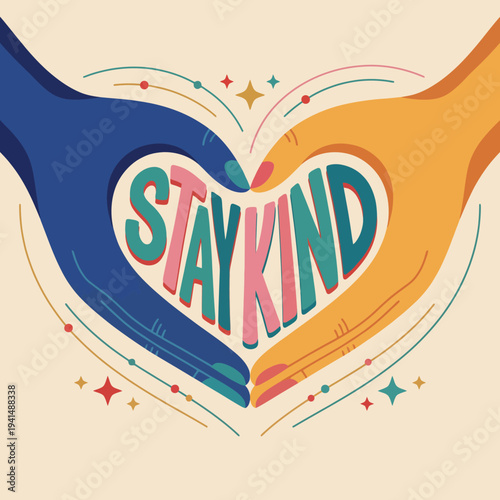This vibrant depiction of hands forming a heart shape beautifully illustrates the value of kindness and compassion, emphasizing human connection and empathy in today’s world.