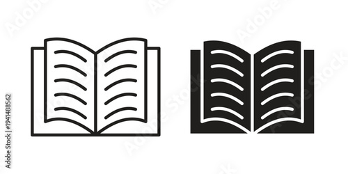 Book icon simple outline style. Editable stroke EPS 10