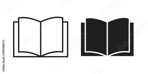 Book icon simple outline style. Editable stroke EPS 10