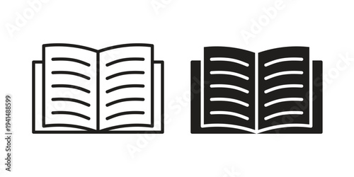Book open icon simple outline style. Editable stroke EPS 10