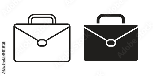 Briefcase icon simple outline style. Editable stroke EPS 10