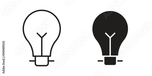 Bulb icon simple outline style. Editable stroke EPS 10