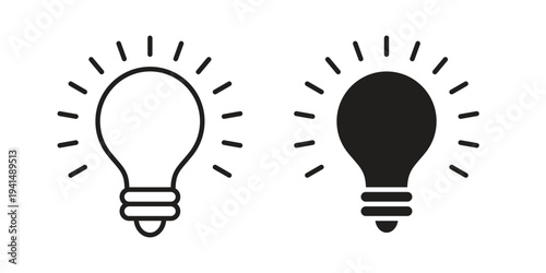 Bulb icon simple outline style. Editable stroke EPS 10
