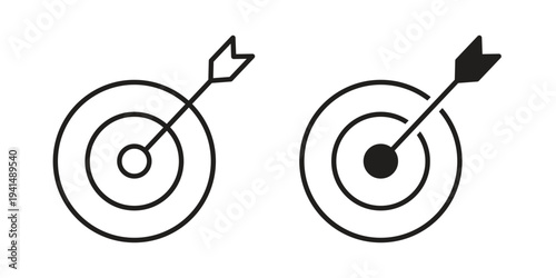 Bullseye icon simple outline style. Editable stroke EPS 10