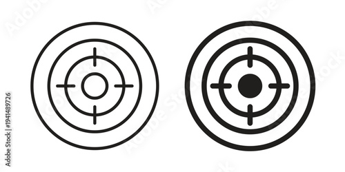 Bullseye pointer icon simple outline style. Editable stroke EPS 10
