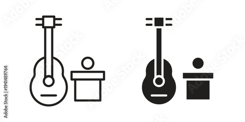 Busking icon simple outline style. Editable stroke EPS 10