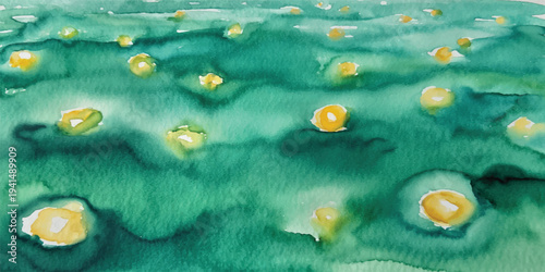 Abstract colorful backgrounds of water drops on green glass reflect a clear tropical sea where nature meets underwater ripples and stones