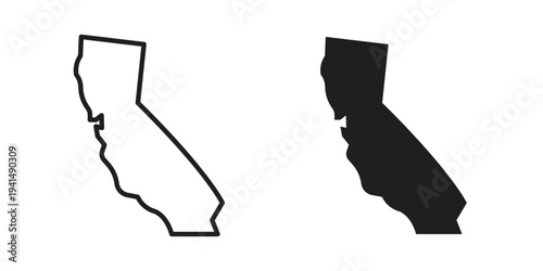 California icon simple outline style. Editable stroke EPS 10